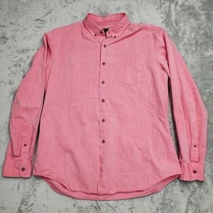 J Crew Mens Long Sleeve Button Up Large. Red. Likenew. 100% Cotton